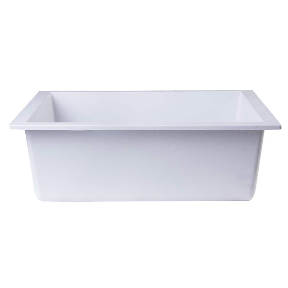24'' White Granite Composite Undermount Kitchen Sink