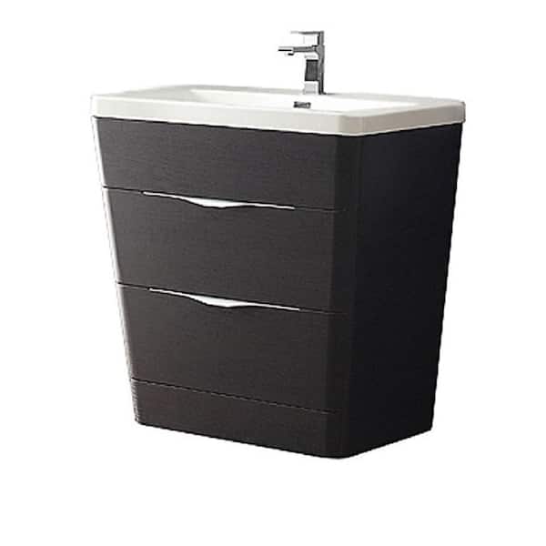 Fresca Milano 32 in. Vanity in Chestnut with Acrylic Vanity Top in White