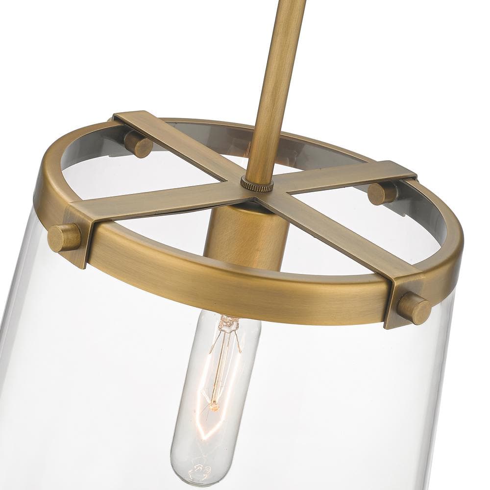 Callista Rubbed Brass 10" Contemporary Pendant Light