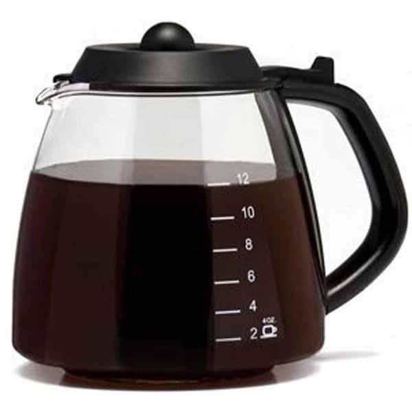 One All 12-Cup Universal Millennium Style Glass Replacement Carafe in Black