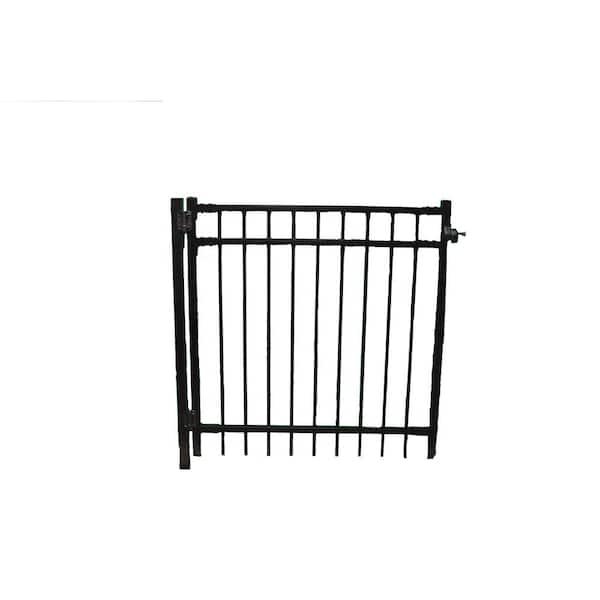 Weatherables Livingston 4 ft. W x 4 ft. H Black Aluminum Fence Gate Kit