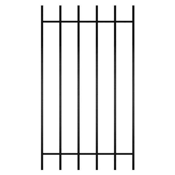 Unique Home Designs Guardian 30 in. x 54 in. Black 6-Bar Window Guard-DISCONTINUED