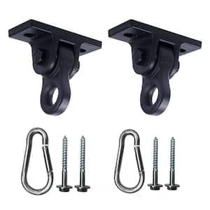 Heavy Duty Outdoor Swing Hangers Screws Bolts Included Over 5000 lbs. Capacity, Black (2-Pack)