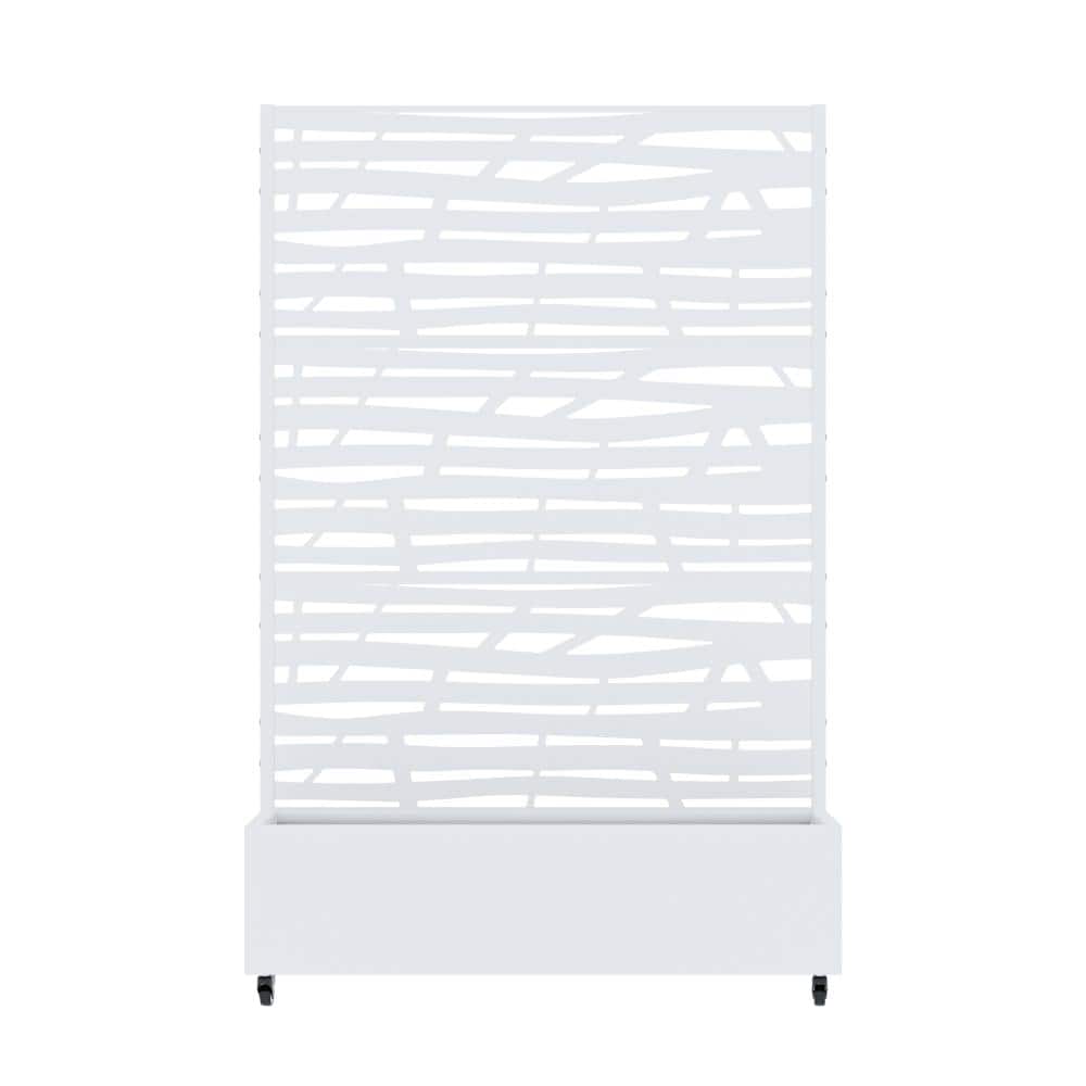 47 in. L x 16 in. W x 72 in. H White Rectangular Wrought Iron Bed with Uneven Stripe Side Trellis (1-Pack) price history on PriceWatchPro