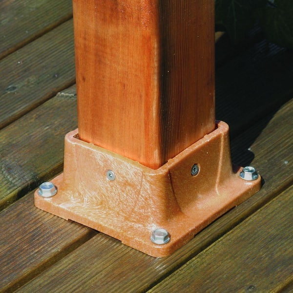 4 in. x 4 in. Plastic Post Anchor in Redwood