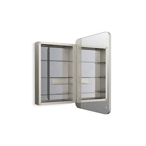 Verdera 22 in. W x 34 in. H Rectangular Framed Silver Recessed/Surface Mount Medicine Cabinet with Mirror
