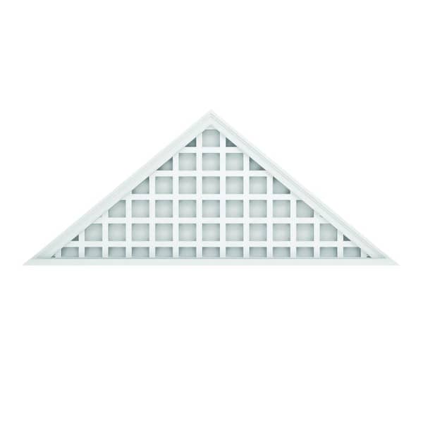 Fypon 26-1/2 in. x 64 in. Polyurethane Decorative Triangle Louver Vent with Square Grid Pattern