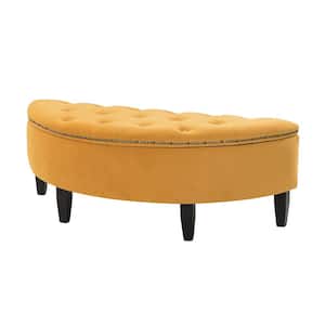 Henrique 43.3 in. W x 17.3 in. D x 15.7 in. H Mustard Bedroom Tufted Bench with Storage