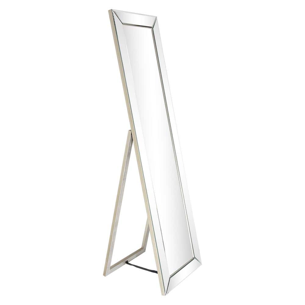 Moderno 64" Beveled Full Length Mirror with Wooden Frame