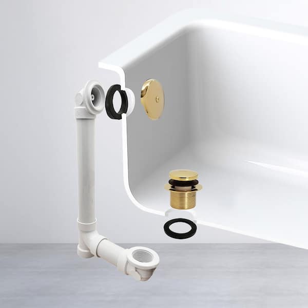 Westbrass 1-1/2 in. x 12 in. Bath Waste & Overflow with One-Hole