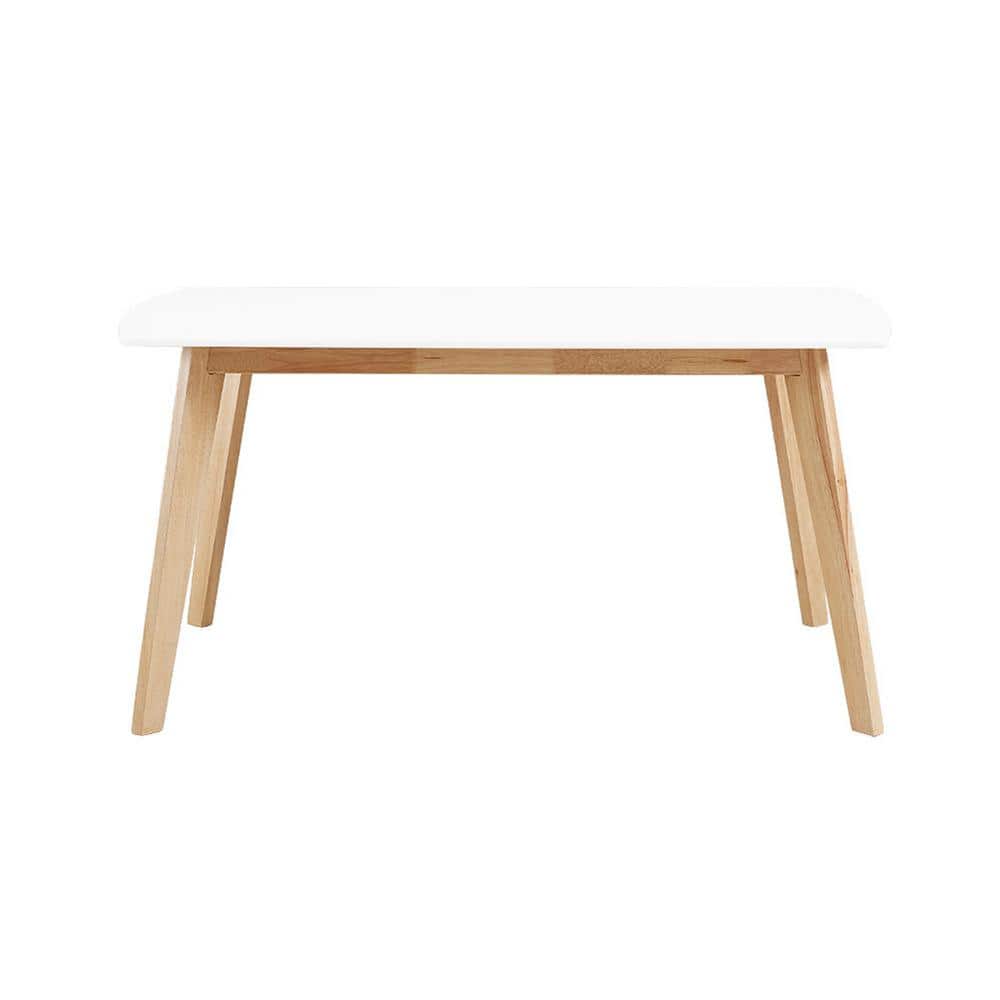 60" White and Natural Reclaimed Wood Dining Table