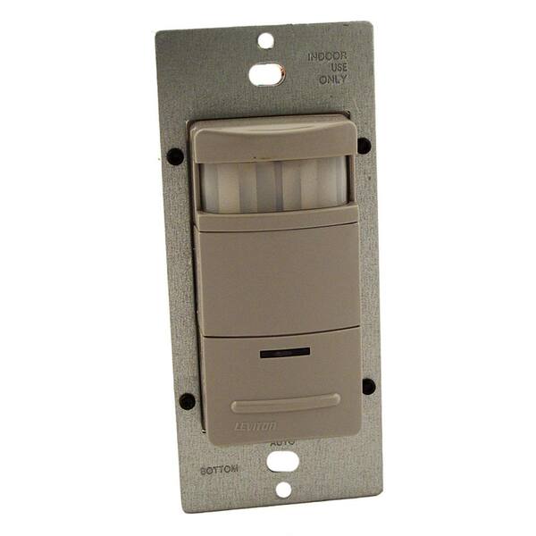 Leviton Decora Commercial Grade Passive Infrared Single-Pole 2100 sq. ft. 180-Degree Occupancy Sensor, Gray