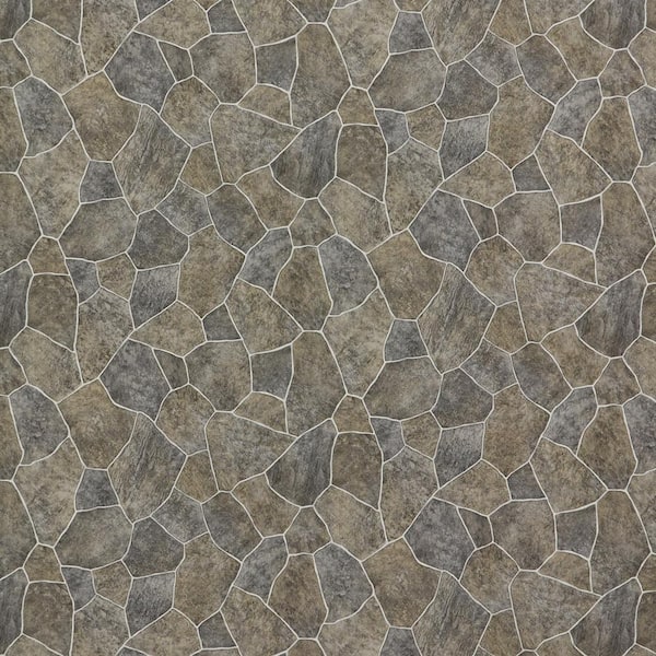 TrafficMaster Natural Paver Residential Vinyl Sheet Flooring 12ft. Wide x Cut to Length