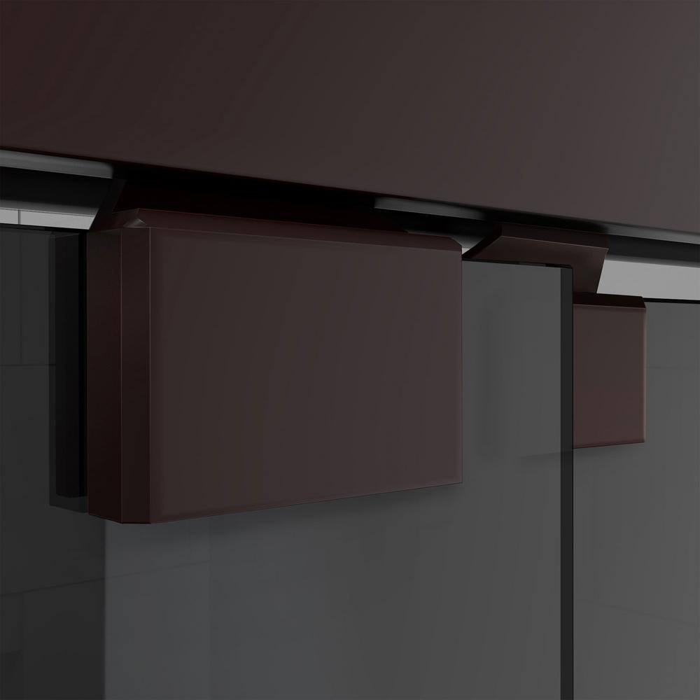 Encore Oil Rubbed Bronze and Smoke Gray Frameless Sliding Shower Door