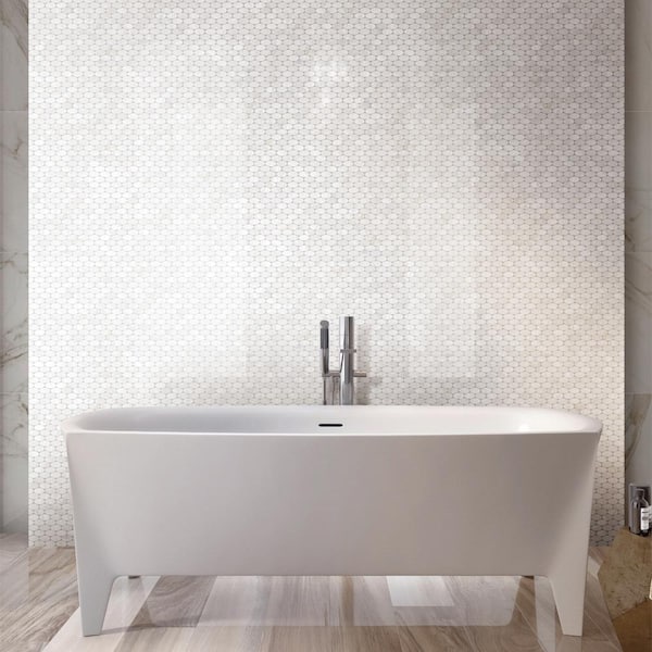 Mother of Pearl White 11.23 in. x 11.82 in. Geometric Glossy Natural Seashell Mosaic Tile (9.3 sq. ft./Case) Mother of Pearl White 11.23 in. x 11.82 in. Geometric Glossy Natural Seashell Mosaic Tile (9.3 sq. ft./Case)