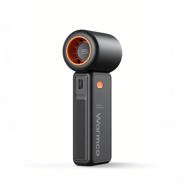 1.5 in. Variable Speeds Personal Fan in Black, 5000mAh Rechargeable Personal Battery Operated 100-Level Wind Control