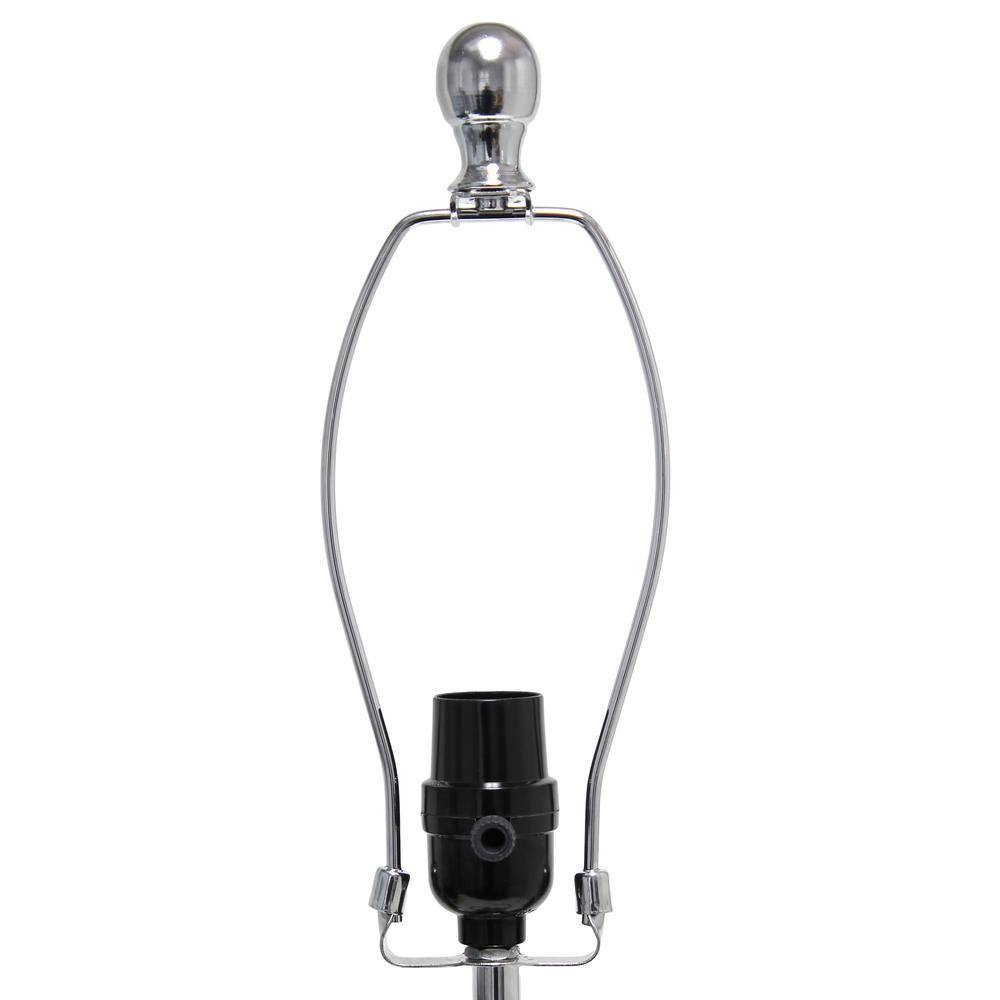 Modern Chrome Sculptured Metal Table Lamp with Black Shade