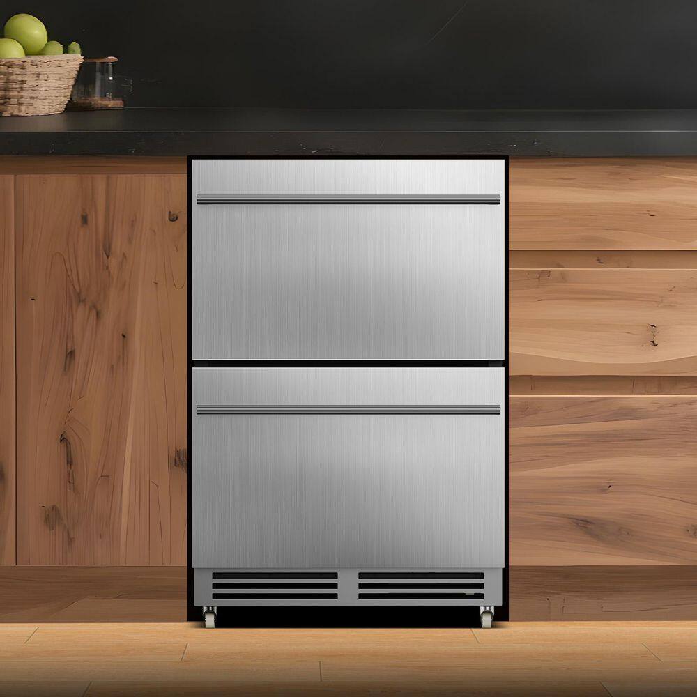 23.5 in. 215-Cans Outdoor Drawer Built in Refrigerator in Silver 4.9 cu. ft. Beverage Cooler with 2-Movable Casters price history on PriceWatchPro