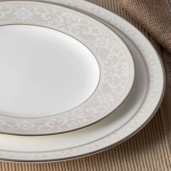 Montvale Platinum White Bone China 5-Piece Place Setting, Service for 1