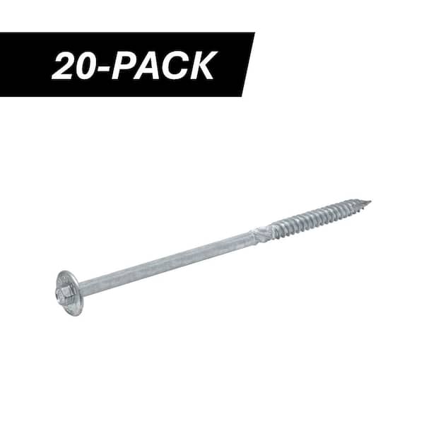 3/8 in. x 8 in. Hex Drive Washer Head Structural Hot Dipped Galvanized Screw (20-Piece)