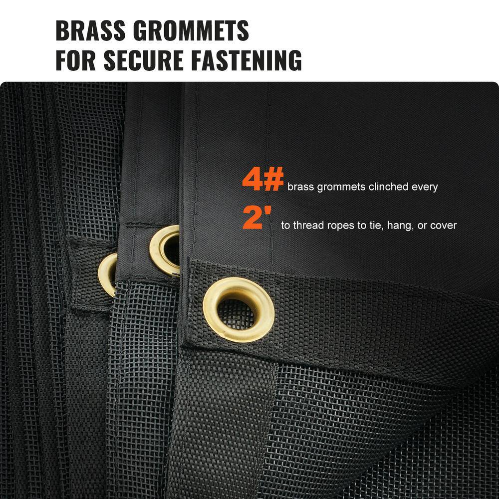 Heavy Duty Black PVC Coated Mesh Dump Truck Tarp with Brass Grommets