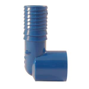 3/4 in. x 1/2 in. Barb Insert Blue Twister Polypropylene x 90 Degree FPT Elbow Fitting