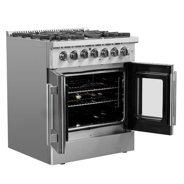 Heavy Duty Stove - 4 Burners - Double Unit - 70cm Deep - with Oven - Gas