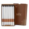 Root Candle s Arista Lot de 12 bougies de table en mélange de cire d'abeille lisse, fabriquées à la main, non parfumées de 22,9 cm, Portobello