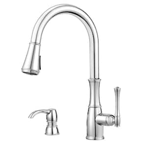 Wheaton Single-Handle Pull-Down Sprayer Kitchen Faucet in Polished Chrome