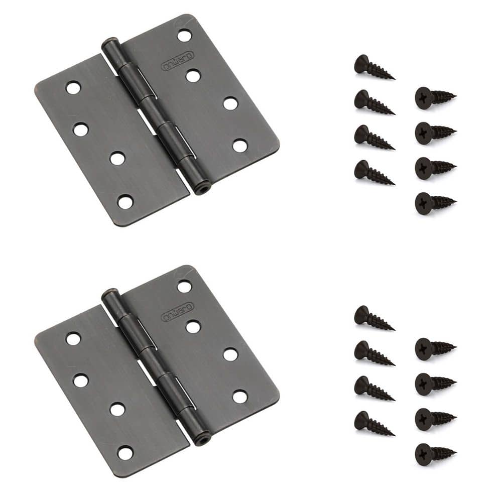 4 in. x 4 in. Oil-Rubbed Bronze Full Mortise Butt Hinge with Removable Pin (2-Pack) price history on PriceWatchPro