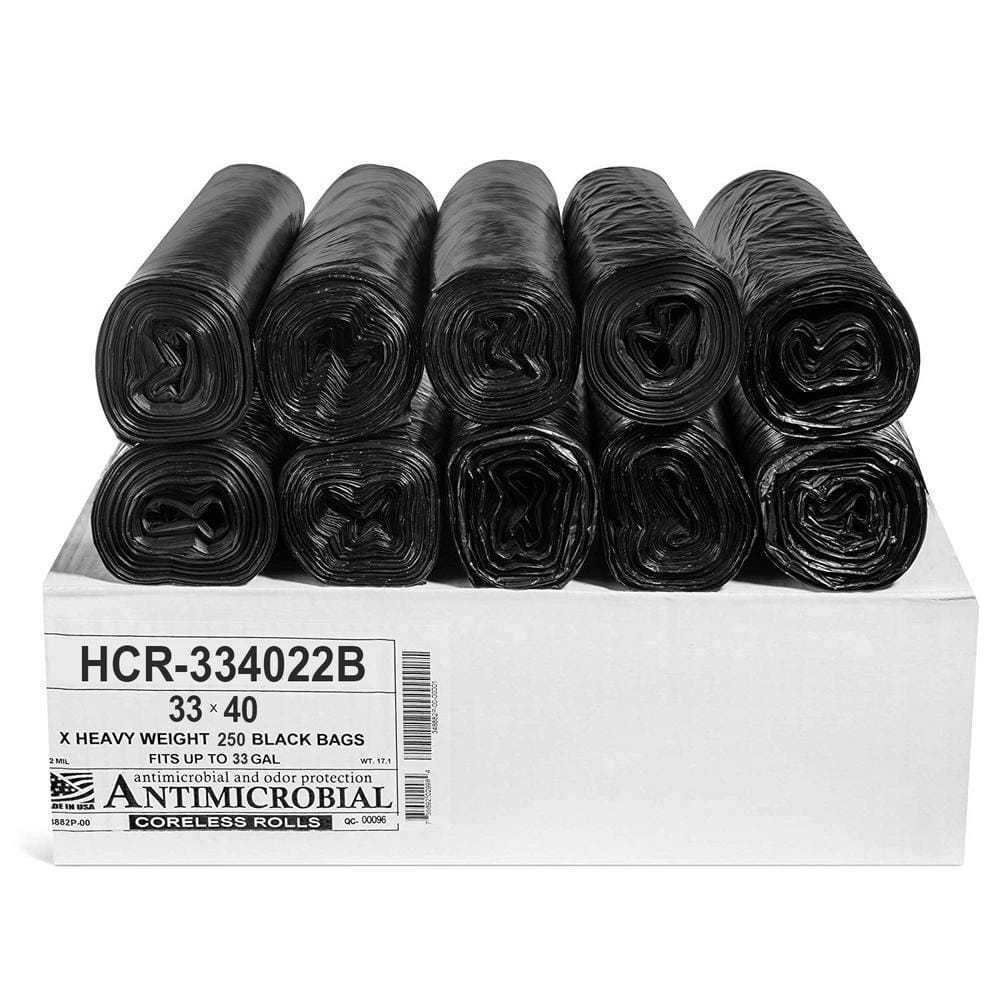33 Gal. 22 Mic (eq) Black Trash Bags 33 in. x 40 in. Pack of 250 for Janitorial and Industrial price history on PriceWatchPro