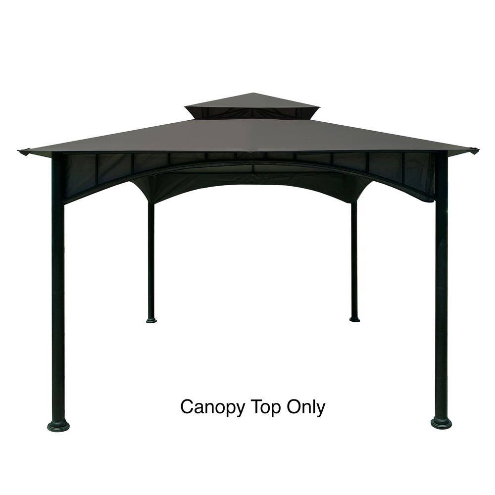 Gray 11 ft Replacement Canopy for Bamboo Steel Gazebo