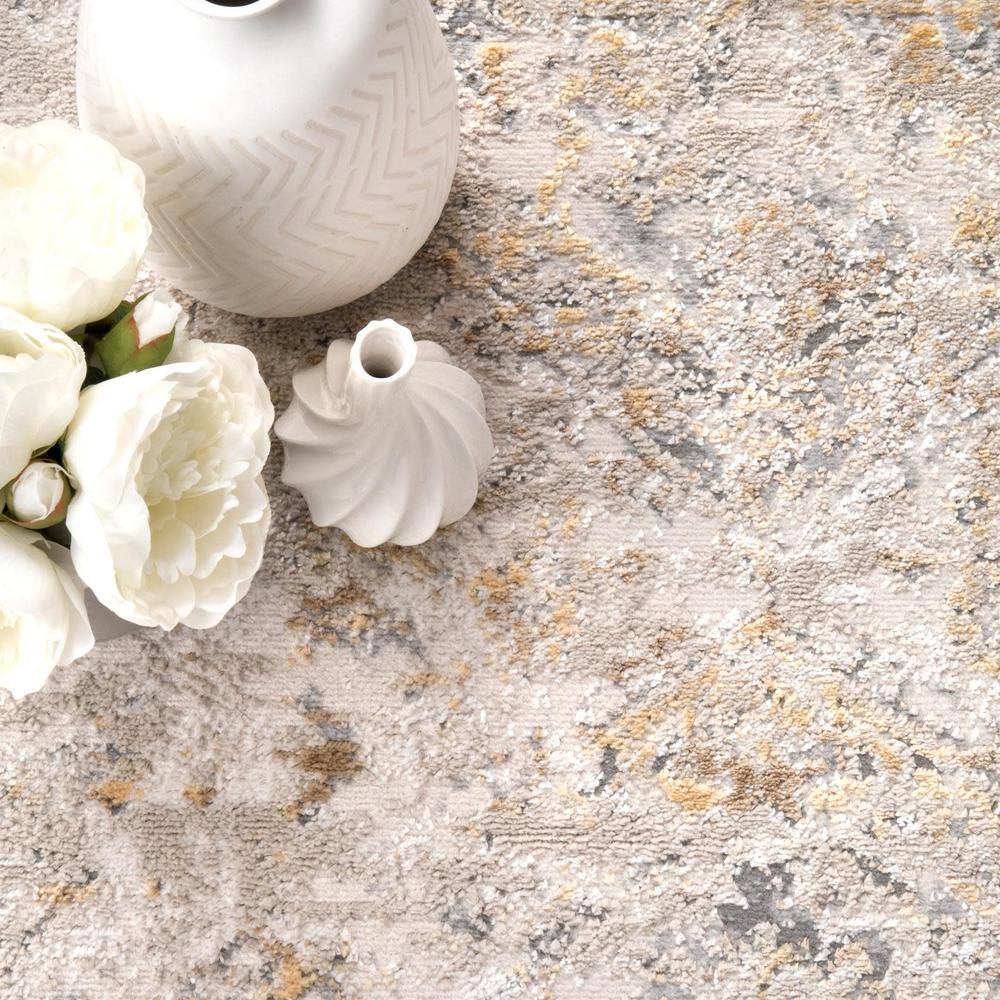 Nuloom Gold and Beige Vintage Medallion Runner Rug