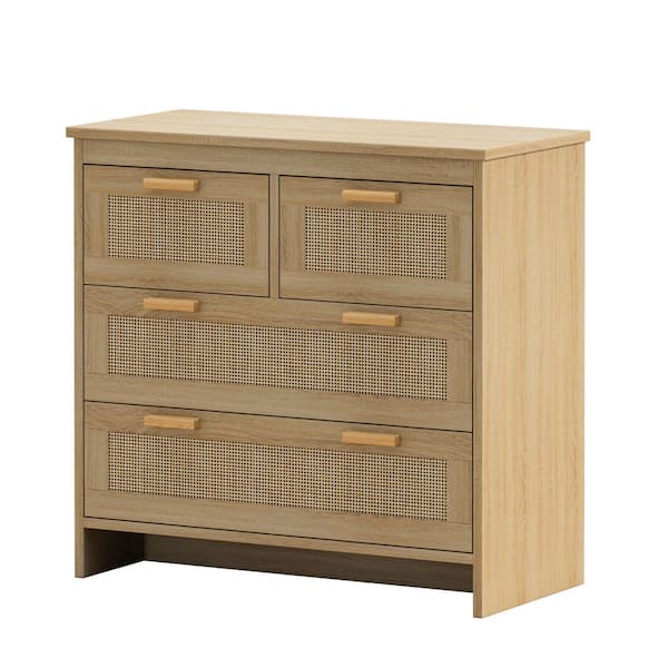 Magic Home 31.5 in. Rope Woven 4-Drawers Storage Dresser Accent Cabinet  with Rattan Door for Bedroom Living Dining Room Hallway CS-W46119735 - The  Home Depot