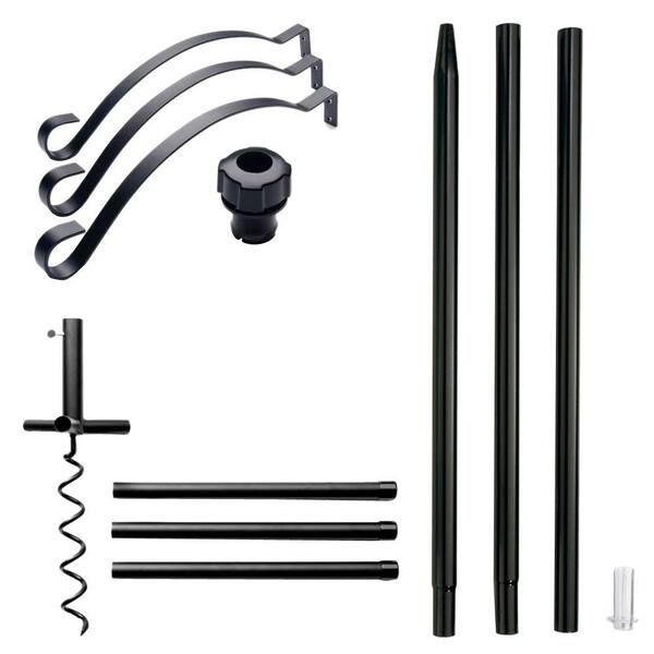 Droll Yankees 68 in. Ultimate Metal Yard System Hanger Pole System with No Tilt Ground Auger