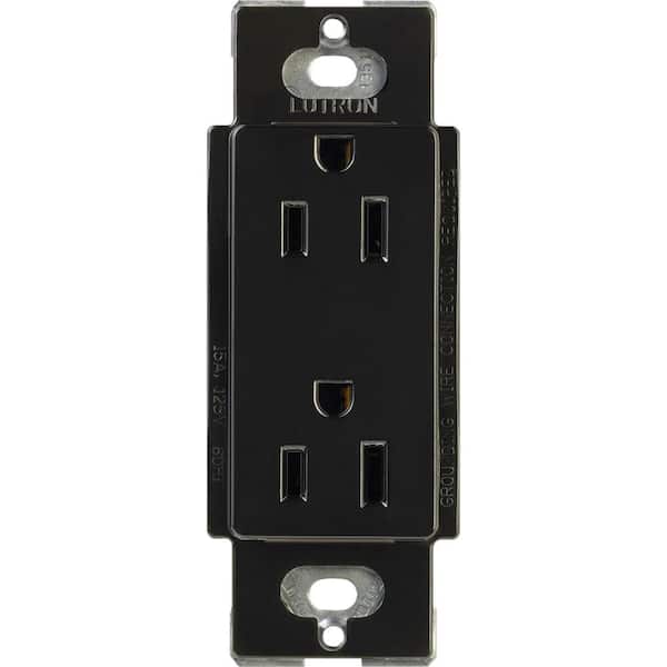Claro Tamper-Resistant Duplex Receptacle, 15 Amp, Black (CARS-15-TR-BL)