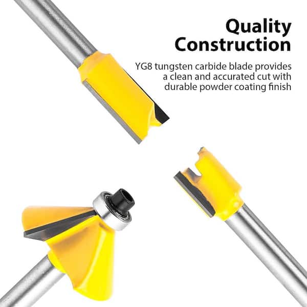 15pc Router Bit Set 1/4 6.35mm Shank Wood Carving... – Vicedeal
