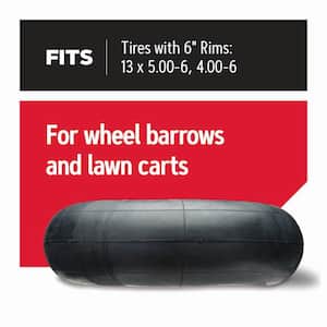 6" Rim Inner Tube for Wheelbarrows and Lawn Carts, Universal fit for most 4" and 4.8" tires with 8" rims (R-71-096)
