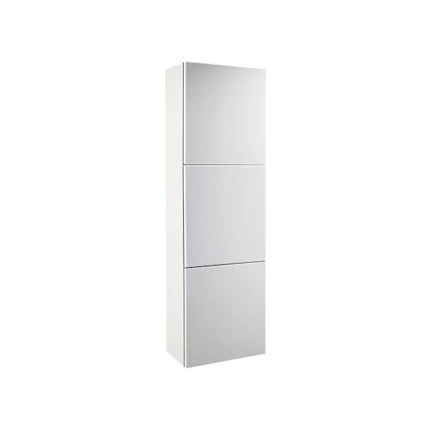 Fresca 17-3/4 in. W x 59 in. H x 12 in. D 3-Door Bathroom Linen Storage Cabinet in White