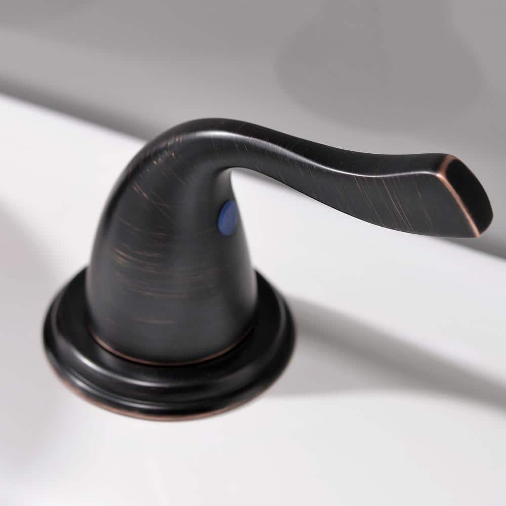 Oil Rubbed Bronze 8-Inch Widespread Bathroom Faucet with Pop-Up Drain