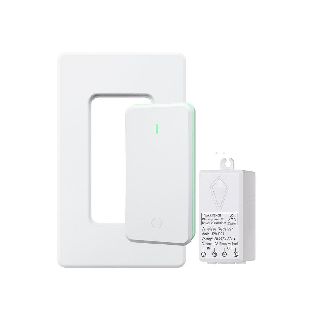 15A Smart On-Off Iluminated Push Button Light Switch White