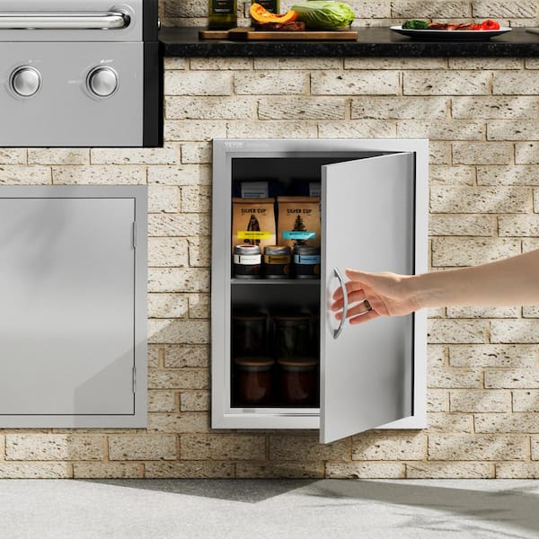 20 in. W x 27 in. H Single Outdoor Kitchen Door BBQ Access Door Stainless Steel Flush Mount Door Wall Vertical Door