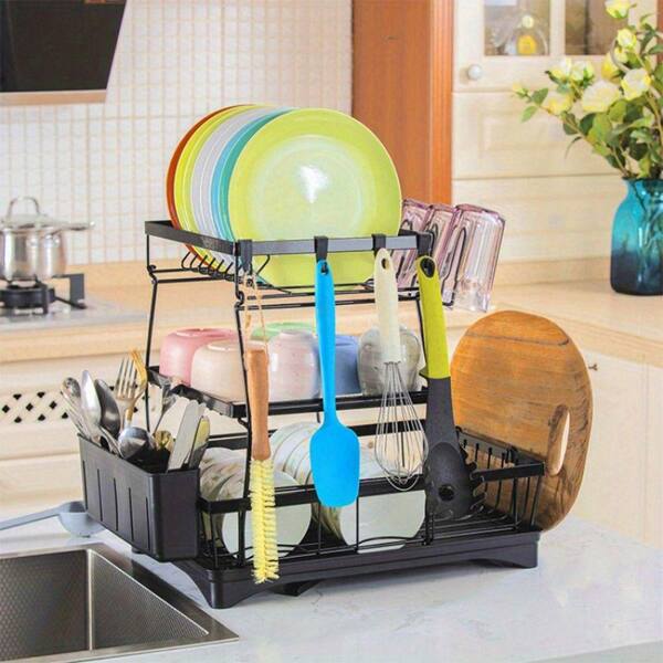 Space Saving Dish Drying Rack Milageto Lab Drain Holder Rack - 24 Slot ...