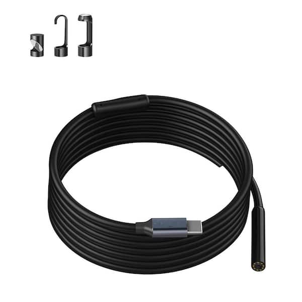 Type-C 10FT Waterproof Flexible Endoscope Inspection Camera with 8 LED Lights for iPhone 15 16 Android 1-Pack