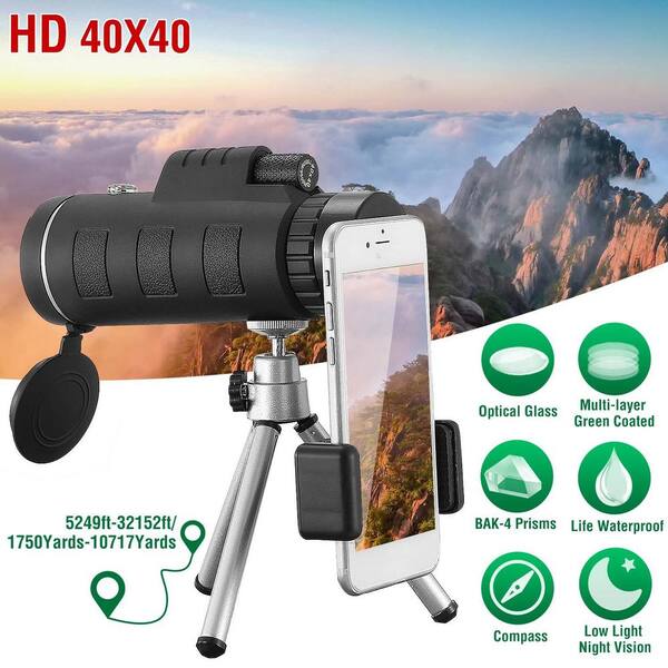 16x52 Monocular Telescope, High Power Compact Portable Waterproof