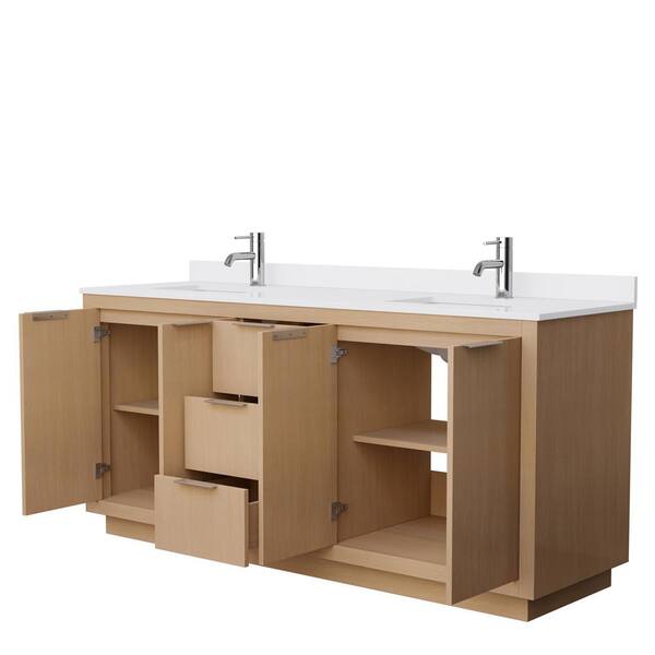 Wyndham Collection Maroni 72 in. W Double Bath Vanity in Light