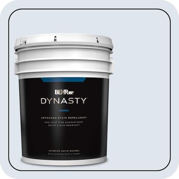 BEHR DYNASTY 5 gal. #580C-1 Diamond Light Satin Enamel Interior Stain-Blocking Paint and Primer