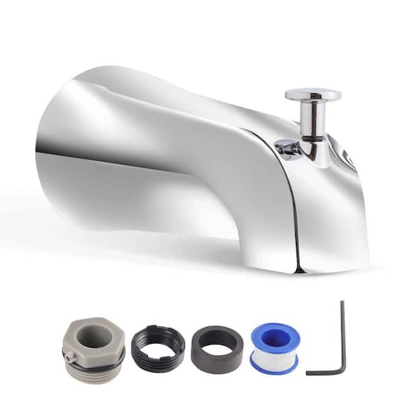 Tub Spout 1/2 in. FIP Nose Thread With Diverter Bathtub Faucet Universal 4-Way Fit Chrome Plated