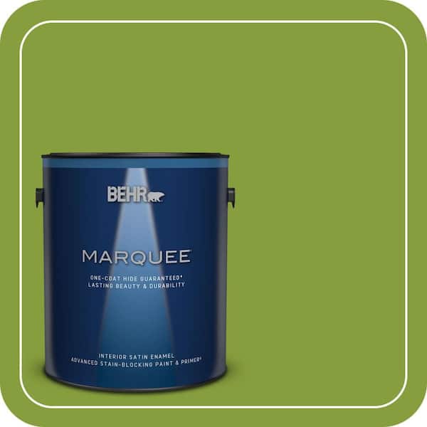 BEHR MARQUEE 1 gal. #T14-18 New Shoot Satin Enamel Interior Paint & Primer