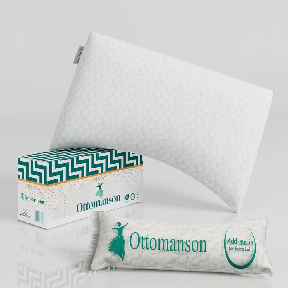 Ottomanson Queen Memory Foam Pillow with Microfiber Cover